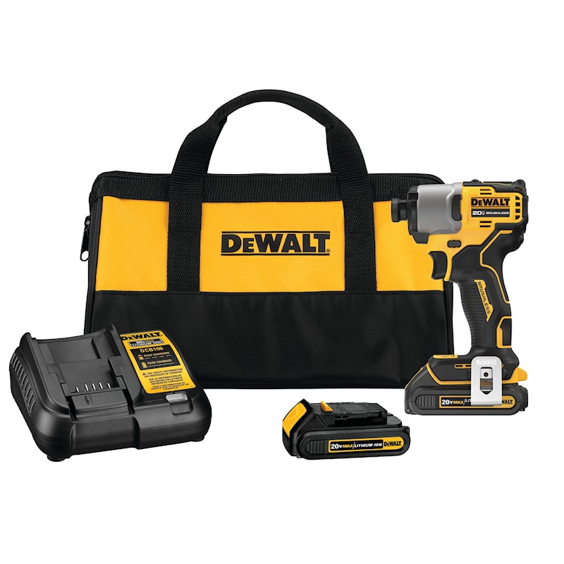 DeWalt 20V MAX Brushless Cordless 1 4 in. Impact Driver Kit